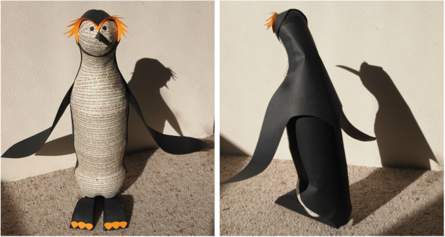 Penguin - paper mache sculpture - Janaki Lele