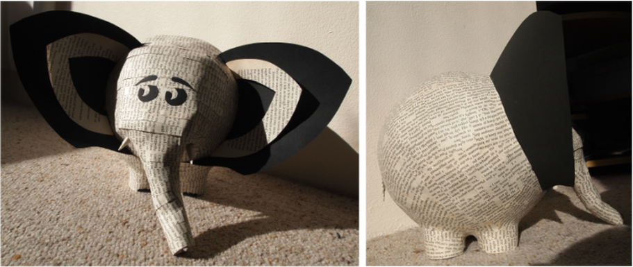 Elephant - paper mache sculpture - Janaki Lele